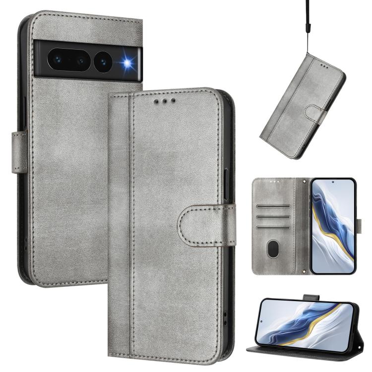 Line Splicing Buckle Retro Leather Phone Case, For Google Pixel 8 Pro, For Google Pixel 8, For Google Pixel 7a, For Google Pixel 7 Pro, For Google Pixel 7, For Google Pixel 6a