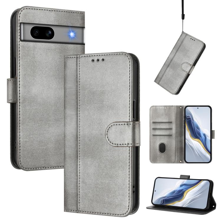 Line Splicing Buckle Retro Leather Phone Case, For Google Pixel 8 Pro, For Google Pixel 8, For Google Pixel 7a, For Google Pixel 7 Pro, For Google Pixel 7, For Google Pixel 6a