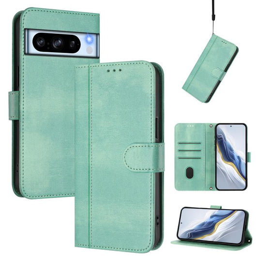 Line Splicing Buckle Retro Leather Phone Case, For Google Pixel 8 Pro, For Google Pixel 8, For Google Pixel 7a, For Google Pixel 7 Pro, For Google Pixel 7, For Google Pixel 6a