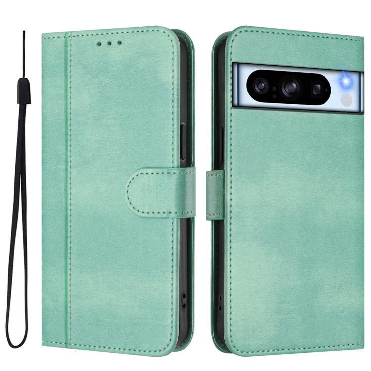 Line Splicing Buckle Retro Leather Phone Case, For Google Pixel 8 Pro, For Google Pixel 8, For Google Pixel 7a, For Google Pixel 7 Pro, For Google Pixel 7, For Google Pixel 6a