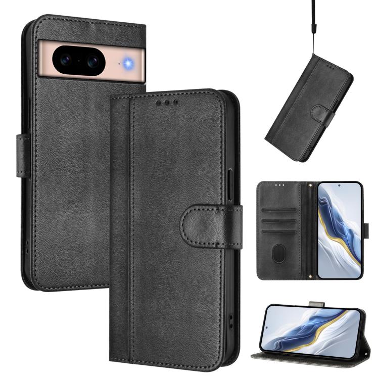 Line Splicing Buckle Retro Leather Phone Case, For Google Pixel 11 Pro XL, For Google Pixel 11 Pro / 11, For Google Pixel 9 Pro XL / Pixel 10 Pro XL, For Google Pixel 10 / 10 Pro / Pixel 9 / 9 Pro, For Google Pixel 9a, For Google Pixel 8a