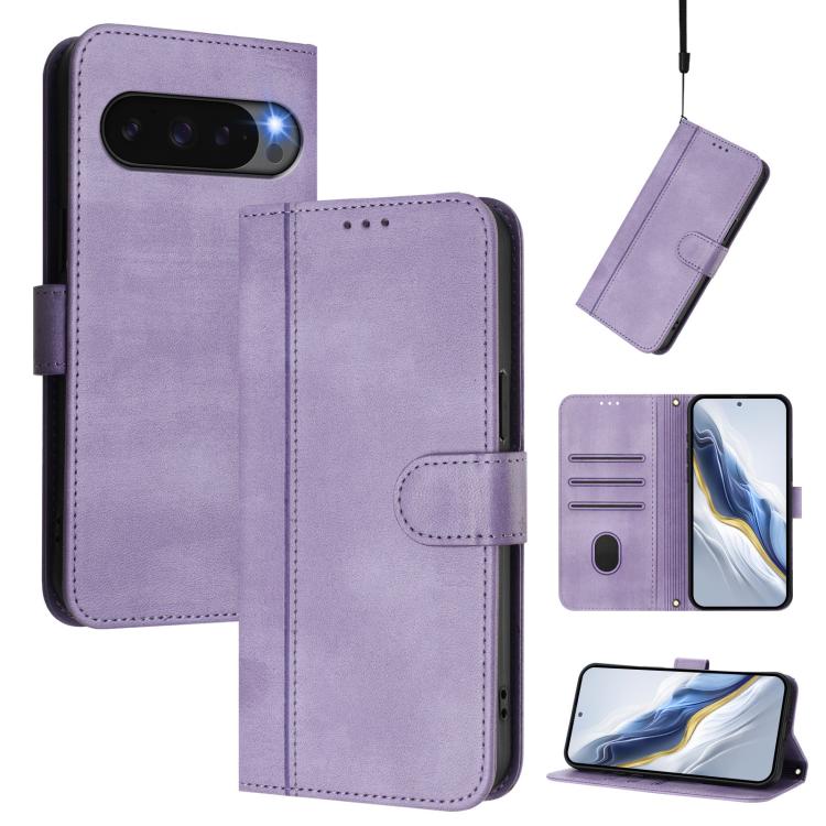 Line Splicing Buckle Retro Leather Phone Case, For Google Pixel 11 Pro XL, For Google Pixel 11 Pro / 11, For Google Pixel 9 Pro XL / Pixel 10 Pro XL, For Google Pixel 10 / 10 Pro / Pixel 9 / 9 Pro, For Google Pixel 9a, For Google Pixel 8a
