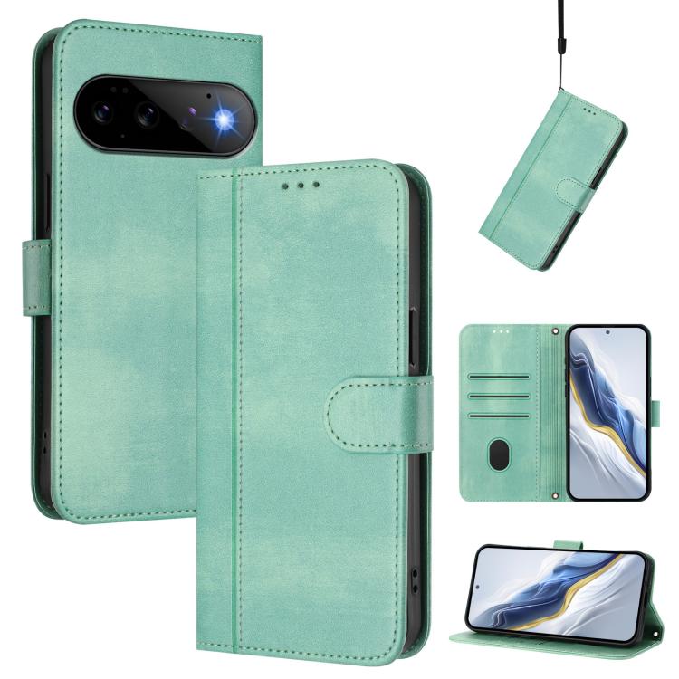 Line Splicing Buckle Retro Leather Phone Case, For Google Pixel 11 Pro XL, For Google Pixel 11 Pro / 11, For Google Pixel 9 Pro XL / Pixel 10 Pro XL, For Google Pixel 10 / 10 Pro / Pixel 9 / 9 Pro, For Google Pixel 9a, For Google Pixel 8a