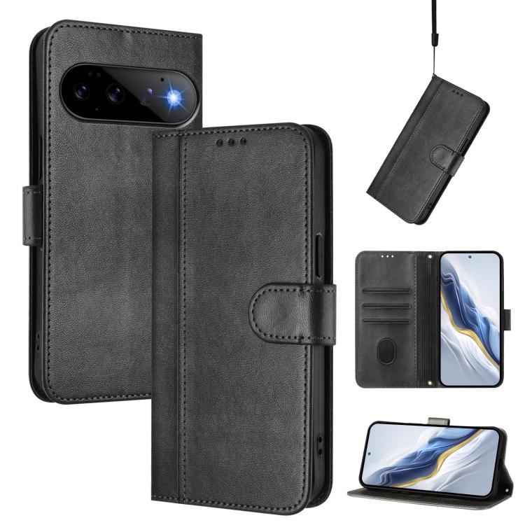 Line Splicing Buckle Retro Leather Phone Case, For Google Pixel 11 Pro XL, For Google Pixel 11 Pro / 11, For Google Pixel 9 Pro XL / Pixel 10 Pro XL, For Google Pixel 10 / 10 Pro / Pixel 9 / 9 Pro, For Google Pixel 9a, For Google Pixel 8a