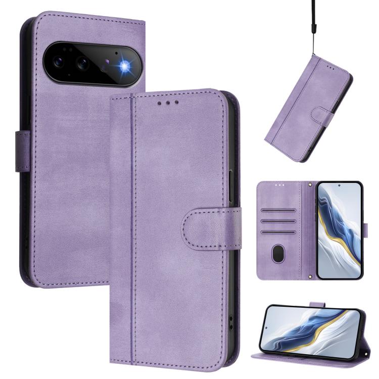 Line Splicing Buckle Retro Leather Phone Case, For Google Pixel 11 Pro XL, For Google Pixel 11 Pro / 11, For Google Pixel 9 Pro XL / Pixel 10 Pro XL, For Google Pixel 10 / 10 Pro / Pixel 9 / 9 Pro, For Google Pixel 9a, For Google Pixel 8a