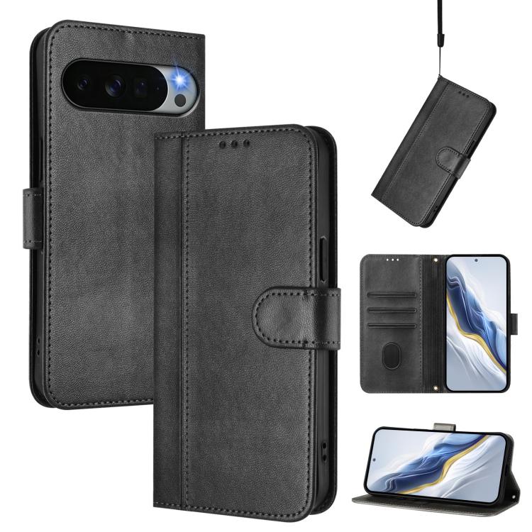 Line Splicing Buckle Retro Leather Phone Case, For Google Pixel 11 Pro XL, For Google Pixel 11 Pro / 11, For Google Pixel 9 Pro XL / Pixel 10 Pro XL, For Google Pixel 10 / 10 Pro / Pixel 9 / 9 Pro, For Google Pixel 9a, For Google Pixel 8a
