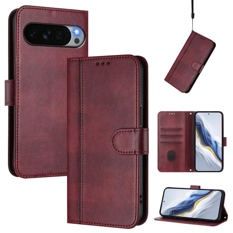 Line Splicing Buckle Retro Leather Phone Case, For Google Pixel 11 Pro XL, For Google Pixel 11 Pro / 11, For Google Pixel 9 Pro XL / Pixel 10 Pro XL, For Google Pixel 10 / 10 Pro / Pixel 9 / 9 Pro, For Google Pixel 9a, For Google Pixel 8a