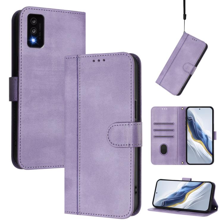 Line Splicing Buckle Retro Leather Phone Case, For TCL Stylus 5G, For TCL 303, For TCL 30T, For TCL 30z T602DL, For TCL 20 R 5G / TCL 20 AX 5G / TCL Bremen 5G, For TCL 30 4G / TCL 30 5G / TCL 30+