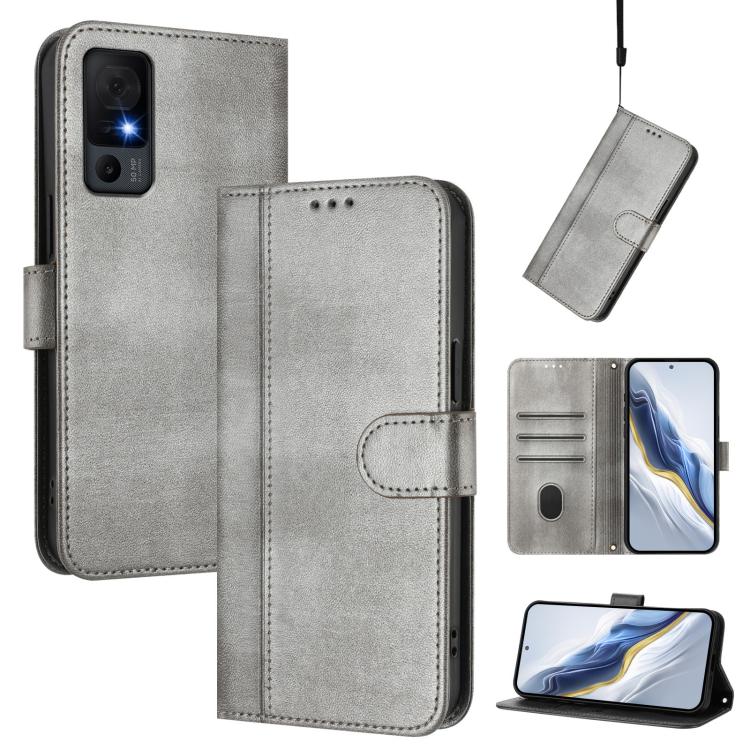 Line Splicing Buckle Retro Leather Phone Case, For TCL 40 XL / TCL 40 T T608DL, For TCL 40 SE, For TCL 403, For TCL 40 R 5G, For TCL 30 XL, For TCL 305 / 306 / 30 SE