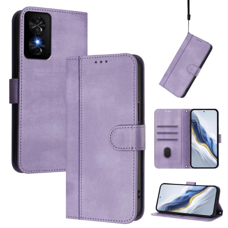 Line Splicing Buckle Retro Leather Phone Case, For TCL 50 XE, For TCL 50 SE / TCL 40 NxtPaper 4G, For TCL 501, For TCL 505, For TCL 502, For TCL 405 / 406 / 408