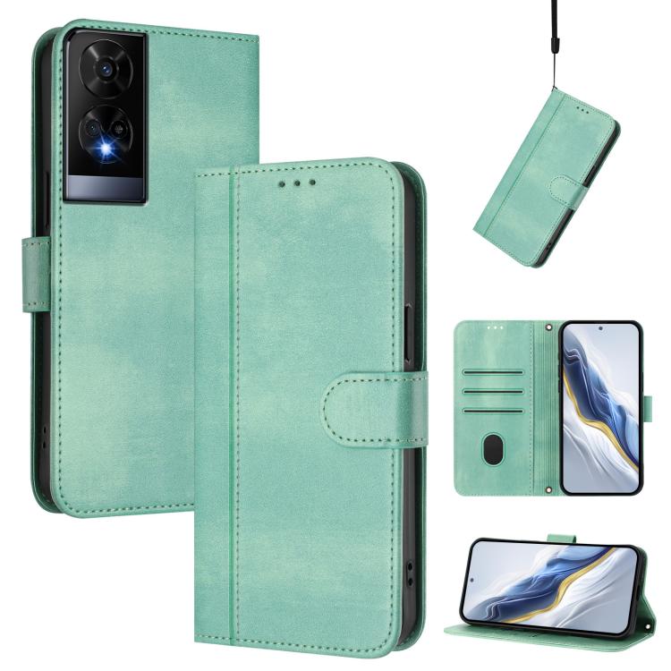 Line Splicing Buckle Retro Leather Phone Case, For TCL 50 XE, For TCL 50 SE / TCL 40 NxtPaper 4G, For TCL 501, For TCL 505, For TCL 502, For TCL 405 / 406 / 408