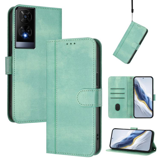 Line Splicing Buckle Retro Leather Phone Case, For TCL 50 XE, For TCL 50 SE / TCL 40 NxtPaper 4G, For TCL 501, For TCL 505, For TCL 502, For TCL 405 / 406 / 408