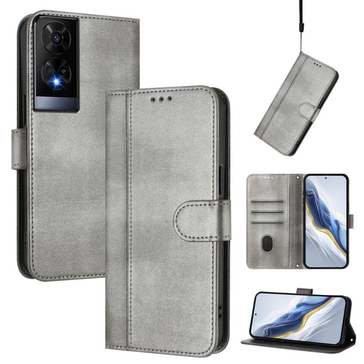Line Splicing Buckle Retro Leather Phone Case, For TCL 50 XE, For TCL 50 SE / TCL 40 NxtPaper 4G, For TCL 501, For TCL 505, For TCL 502, For TCL 405 / 406 / 408