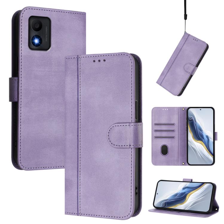 Line Splicing Buckle Retro Leather Phone Case, For TCL Stylus 5G, For TCL 303, For TCL 30T, For TCL 30z T602DL, For TCL 20 R 5G / TCL 20 AX 5G / TCL Bremen 5G, For TCL 30 4G / TCL 30 5G / TCL 30+