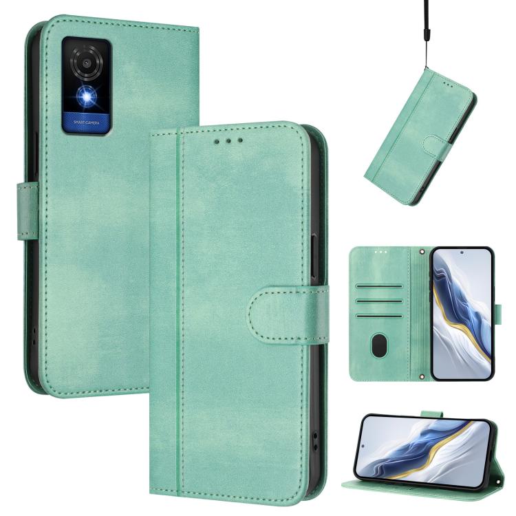 Line Splicing Buckle Retro Leather Phone Case, For TCL 50 XE, For TCL 50 SE / TCL 40 NxtPaper 4G, For TCL 501, For TCL 505, For TCL 502, For TCL 405 / 406 / 408