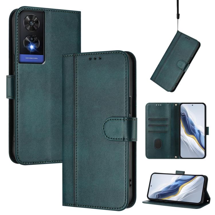 Line Splicing Buckle Retro Leather Phone Case, For TCL 50 XE, For TCL 50 SE / TCL 40 NxtPaper 4G, For TCL 501, For TCL 505, For TCL 502, For TCL 405 / 406 / 408