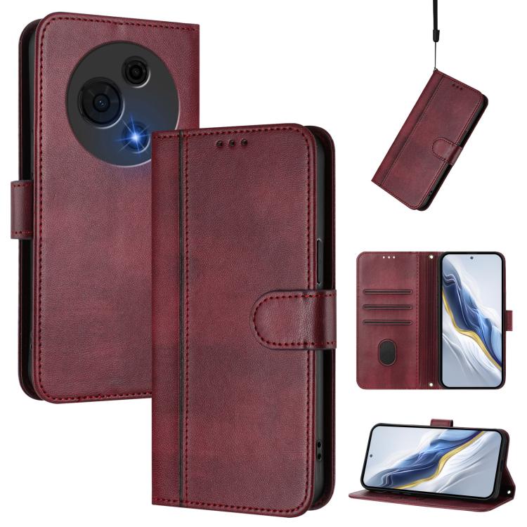 Line Splicing Buckle Retro Leather Phone Case, For TCL K70 Power 4G / K70 4G, For TCL Nxtpaper 70 Pro 5G, For TCL K32 5G / K33 5G, For TCL 60 NxtPaper, For TCL 605 / 60 SE, For TCL 60R 5G
