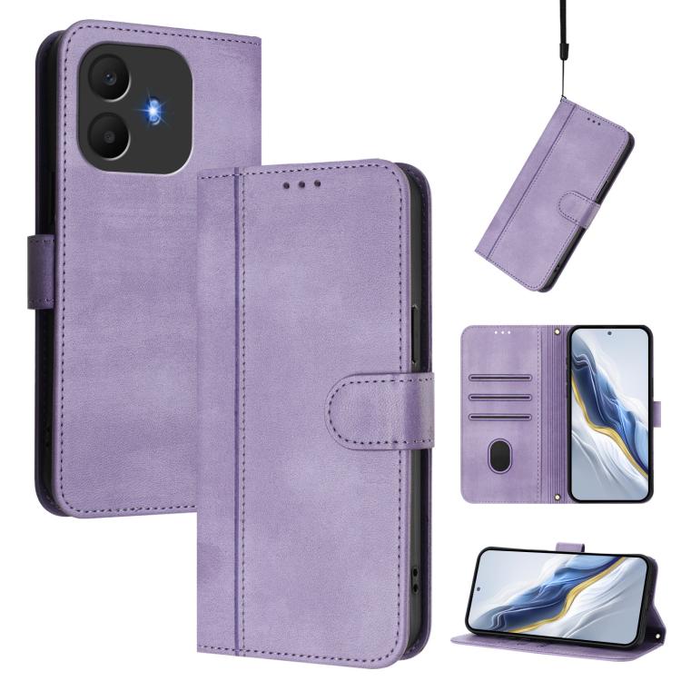 Line Splicing Buckle Retro Leather Phone Case, For TCL K70 Power 4G / K70 4G, For TCL Nxtpaper 70 Pro 5G, For TCL K32 5G / K33 5G, For TCL 60 NxtPaper, For TCL 605 / 60 SE, For TCL 60R 5G