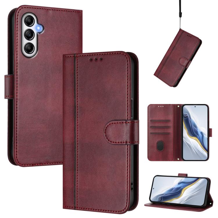 Line Splicing Buckle Retro Leather Phone Case, For Samsung Galaxy M34 5G / F34 5G, For Samsung Galaxy M54 5G / F54 5G, For Samsung Galaxy M14 5G Global, For Samsung Galaxy M53 5G, For Samsung Galaxy M33 5G Global, For Samsung Galaxy M52