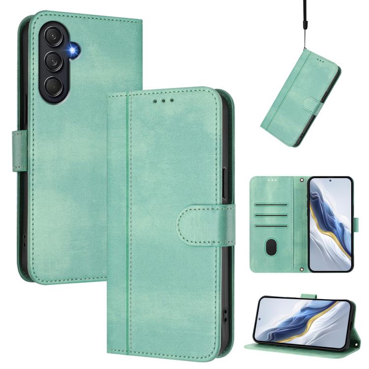 Line Splicing Buckle Retro Leather Phone Case, For Samsung Galaxy M34 5G / F34 5G, For Samsung Galaxy M54 5G / F54 5G, For Samsung Galaxy M14 5G Global, For Samsung Galaxy M53 5G, For Samsung Galaxy M33 5G Global, For Samsung Galaxy M52