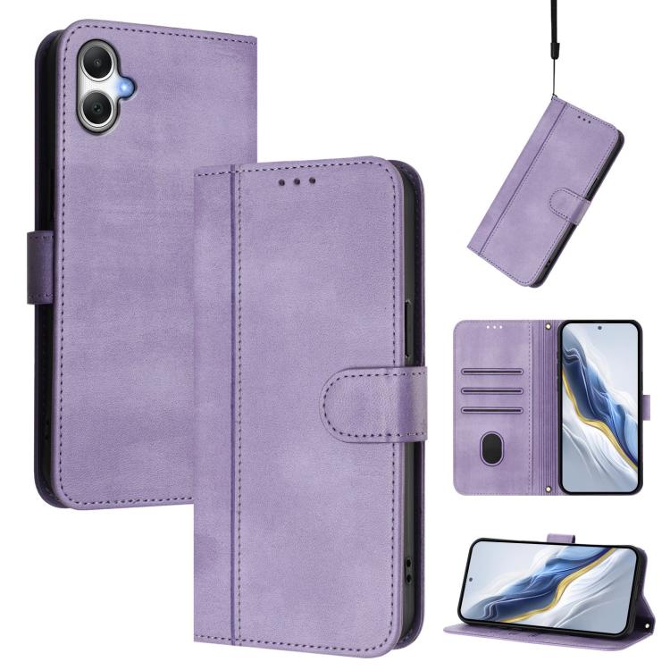Line Splicing Buckle Retro Leather Phone Case, For Galaxy A36 5G, For Galaxy A05 / M05 / F05 4G, For Galaxy A16 4G / 5G, For Galaxy A05s Global / F14 4G, For Galaxy A15 4G / 5G, For Galaxy A55 5G Global