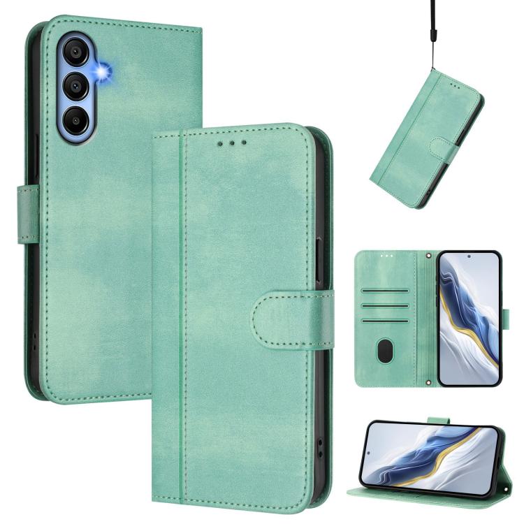 Line Splicing Buckle Retro Leather Phone Case, For Galaxy A36 5G, For Galaxy A05 / M05 / F05 4G, For Galaxy A16 4G / 5G, For Galaxy A05s Global / F14 4G, For Galaxy A15 4G / 5G, For Galaxy A55 5G Global
