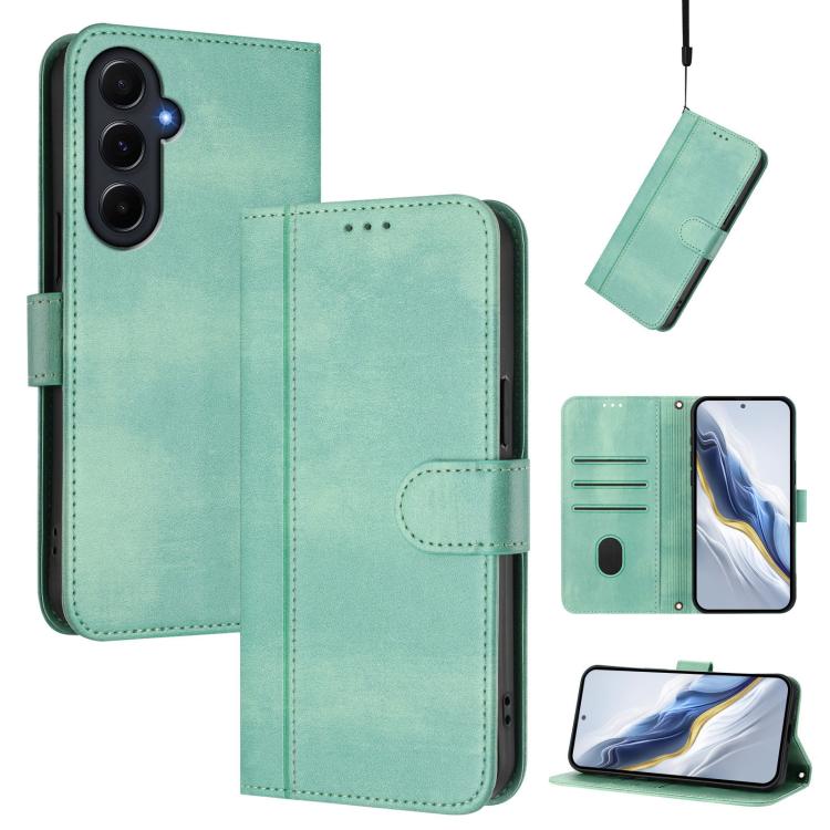 Line Splicing Buckle Retro Leather Phone Case, For Galaxy A36 5G, For Galaxy A05 / M05 / F05 4G, For Galaxy A16 4G / 5G, For Galaxy A05s Global / F14 4G, For Galaxy A15 4G / 5G, For Galaxy A55 5G Global