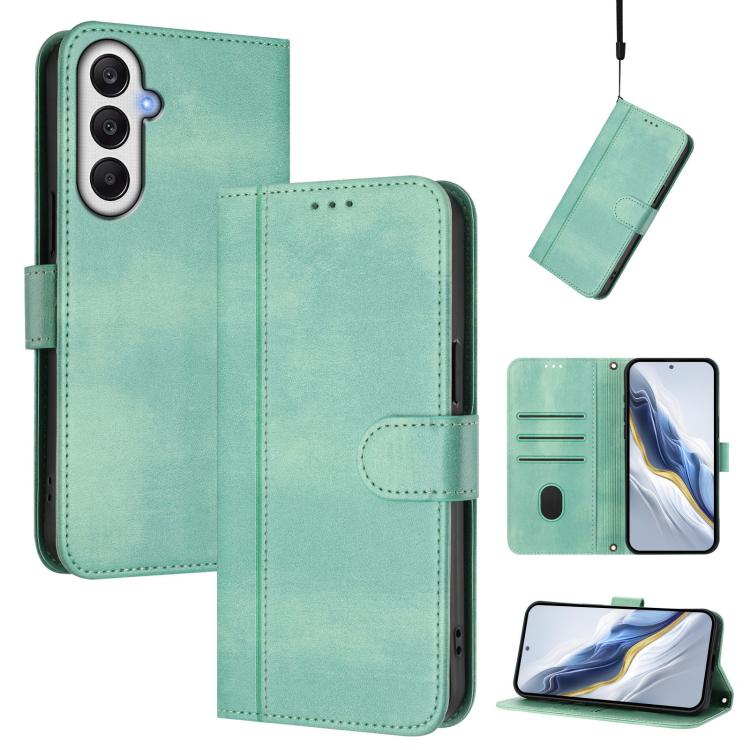 Line Splicing Buckle Retro Leather Phone Case, For Galaxy A14 4G / 5G, For Galaxy A34 5G, For Galaxy A54 5G, For Galaxy A13 / A04s / A04 4G, For Galaxy A22 5G / F42 5G, For Galaxy A53 5G