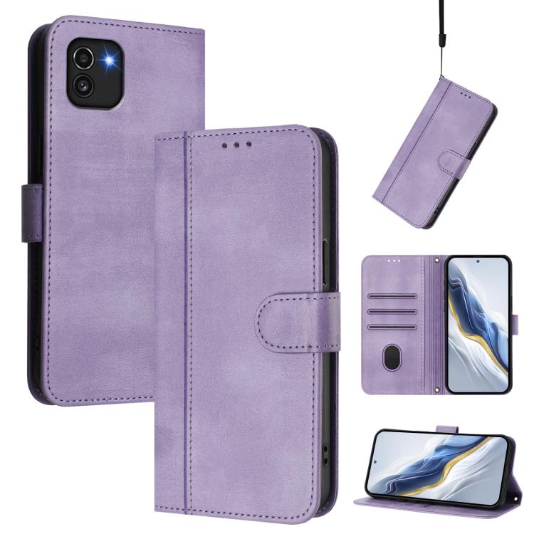 Line Splicing Buckle Retro Leather Phone Case, For Galaxy A73 5G, For Galaxy A33 5G, For Galaxy A03 166mm, For Galaxy A03 164mm, For Galaxy A32 5G / M32 5G, For Galaxy A52 4G / 5G