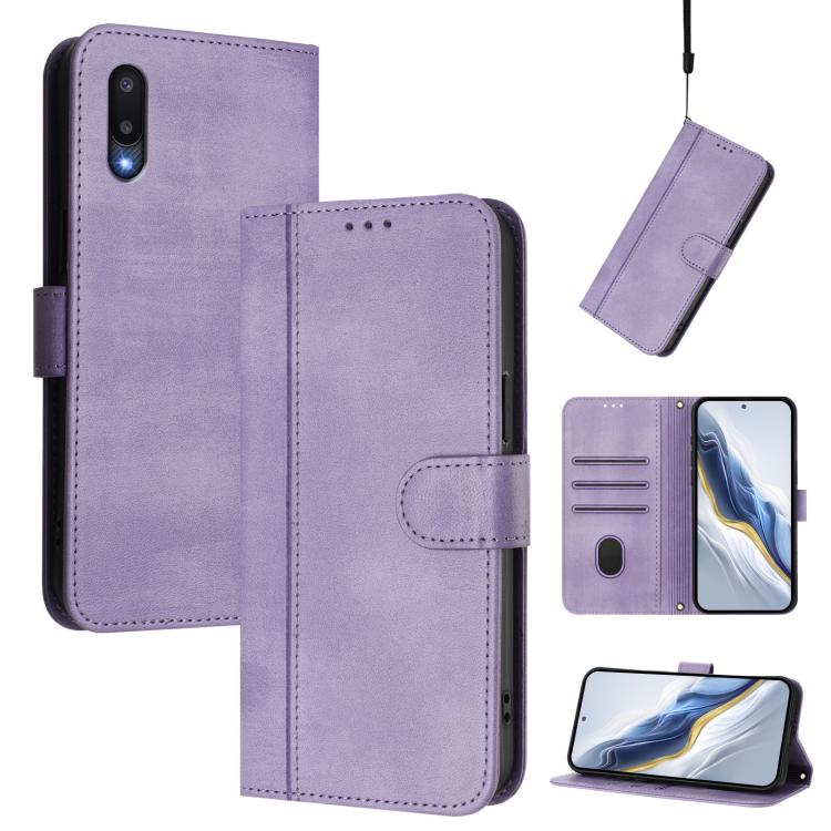 Line Splicing Buckle Retro Leather Phone Case, For Galaxy A03s 164mm, For Galaxy A03s 165.8mm, For Galaxy A03s 166mm, For Galaxy A42 5G / M42, For Galaxy A32 4G, For Galaxy A02 / M02