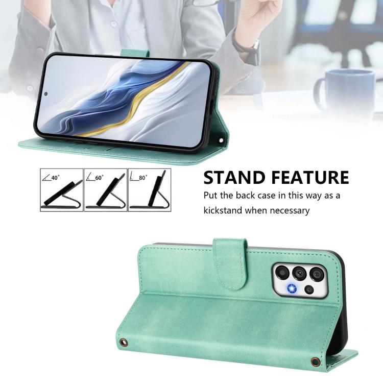 Line Splicing Buckle Retro Leather Phone Case, For Galaxy A72 4G / 5G, For Galaxy A02s 166mm, For Galaxy A02s 164mm
