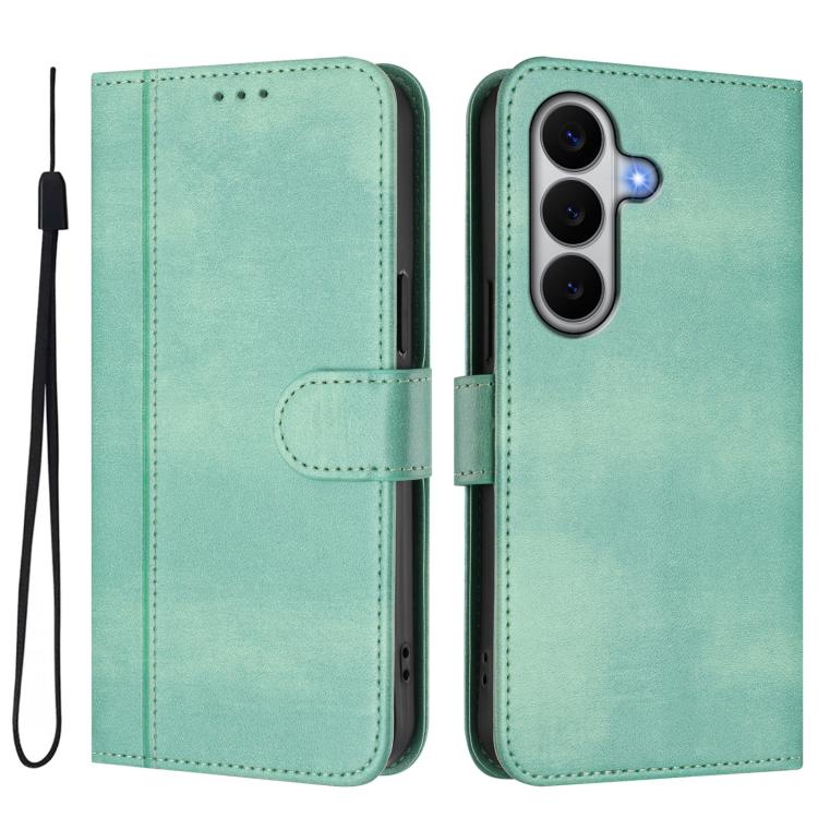 Line Splicing Buckle Retro Leather Phone Case, For Galaxy A27 5G, For Galaxy A17 5G, For Galaxy A07 4G, For Galaxy A06 4G / 5G, For Galaxy A56 5G, For Galaxy A26 5G Global