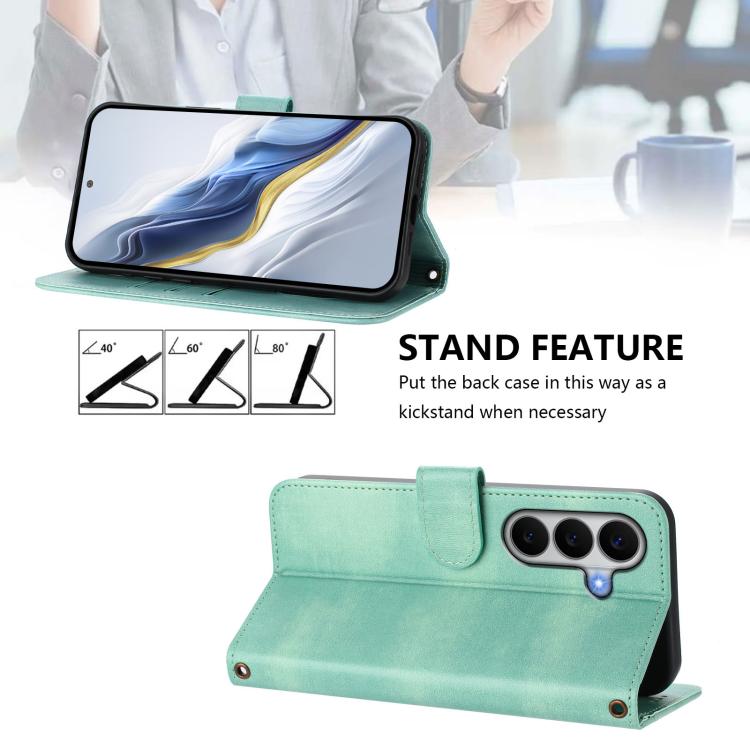 Line Splicing Buckle Retro Leather Phone Case, For Galaxy A27 5G, For Galaxy A17 5G, For Galaxy A07 4G, For Galaxy A06 4G / 5G, For Galaxy A56 5G, For Galaxy A26 5G Global