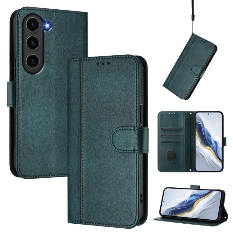 Line Splicing Buckle Retro Leather Phone Case, For Samsung Galaxy S23 5G, For Samsung Galaxy S20 FE, For Samsung Galaxy S22 Ultra 5G, For Samsung Galaxy S22+ 5G, For Samsung Galaxy S22 5G, For Samsung Galaxy S21 FE 5G