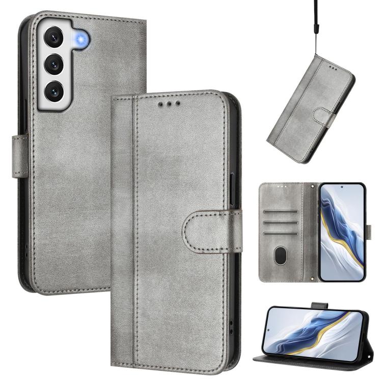Line Splicing Buckle Retro Leather Phone Case, For Samsung Galaxy S23 5G, For Samsung Galaxy S20 FE, For Samsung Galaxy S22 Ultra 5G, For Samsung Galaxy S22+ 5G, For Samsung Galaxy S22 5G, For Samsung Galaxy S21 FE 5G