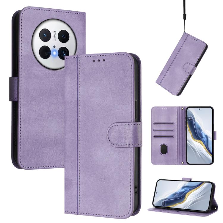 Line Splicing Buckle Retro Leather Phone Case, For Huawei nova 14 Ultra, For Huawei nova 14 Pro, For Huawei nova 14, For Huawei Mate 70 Pro, For Huawei Mate 70, For Huawei Nova 13 Pro