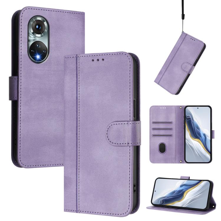 Line Splicing Buckle Retro Leather Phone Case, For Huawei Mate 60, For Huawei P60 Art, For Huawei P60 / P60 Pro, For Huawei Enjoy 50 Pro / Huawei Nova Y90, For Huawei Enjoy 50 / Nova Y70 / Nova Y70 Plus, For Huawei Nova 9
