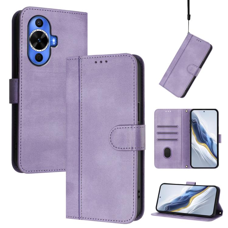 Line Splicing Buckle Retro Leather Phone Case, For Huawei Nova 13 / Nova 12, For Huawei Pura 70 Pro / Pura 70 Pro+, For Huawei nova 12i Global, For Huawei Nova 12s Global, For Huawei Pura 70, For Huawei Mate 60 Pro / Mate 60 Pro+