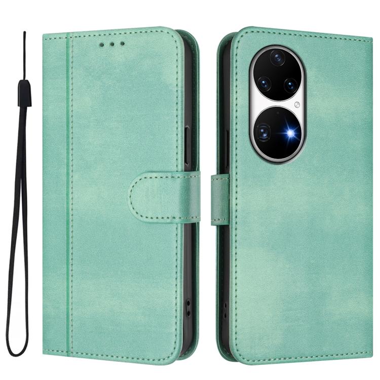 Line Splicing Buckle Retro Leather Phone Case, For Huawei P50 Pro, For Huawei P50, For Huawei Enjoy 20 SE / Huawei P Smart 2021