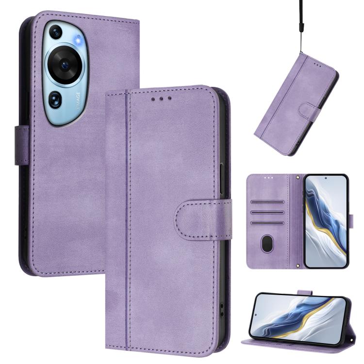 Line Splicing Buckle Retro Leather Phone Case, For Huawei Mate 60, For Huawei P60 Art, For Huawei P60 / P60 Pro, For Huawei Enjoy 50 Pro / Huawei Nova Y90, For Huawei Enjoy 50 / Nova Y70 / Nova Y70 Plus, For Huawei Nova 9