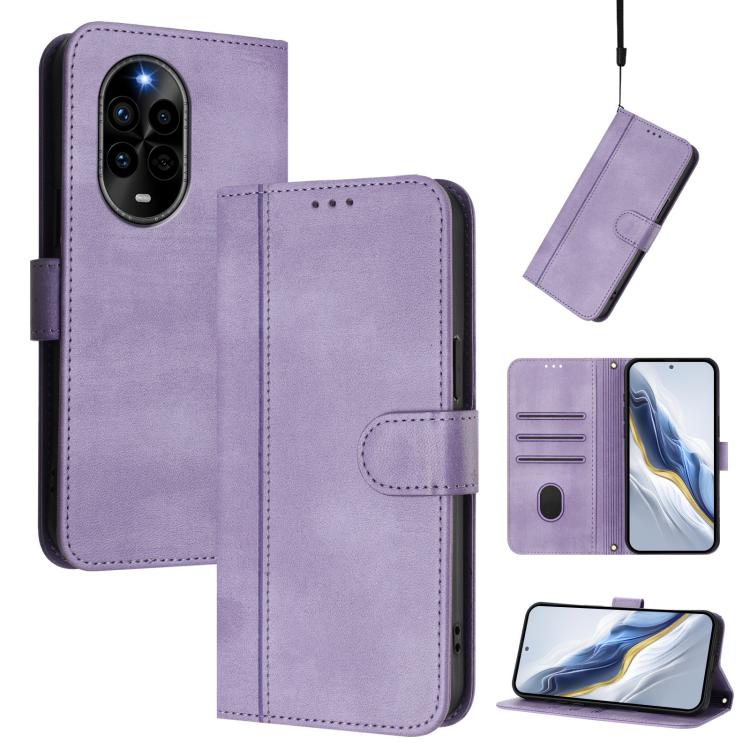 Line Splicing Buckle Retro Leather Phone Case, For Huawei nova 14 Ultra, For Huawei nova 14 Pro, For Huawei nova 14, For Huawei Mate 70 Pro, For Huawei Mate 70, For Huawei Nova 13 Pro