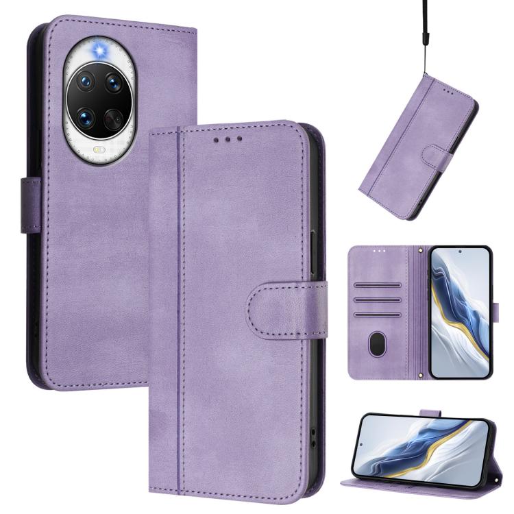 Line Splicing Buckle Retro Leather Phone Case, For Huawei nova 14 Ultra, For Huawei nova 14 Pro, For Huawei nova 14, For Huawei Mate 70 Pro, For Huawei Mate 70, For Huawei Nova 13 Pro