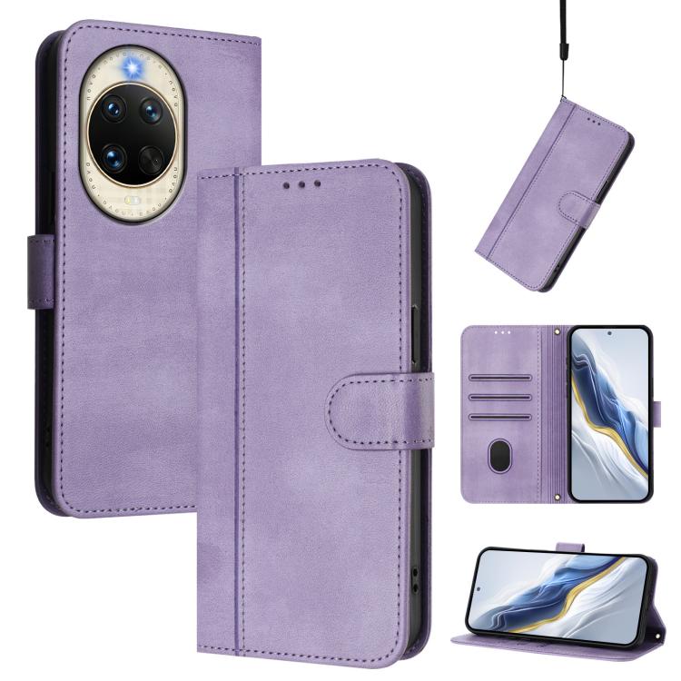 Line Splicing Buckle Retro Leather Phone Case, For Huawei nova 14 Ultra, For Huawei nova 14 Pro, For Huawei nova 14, For Huawei Mate 70 Pro, For Huawei Mate 70, For Huawei Nova 13 Pro
