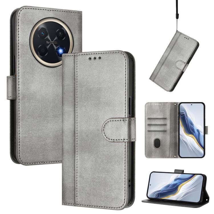 Line Splicing Buckle Retro Leather Phone Case, For Huawei nova 16z, For Huawei nova 16, For Huawei Pura 90 Pro Max 5G, For Huawei Pura 90 Pro 5G, For Huawei Mate 70 Air 5G, For Huawei Enjoy 80s