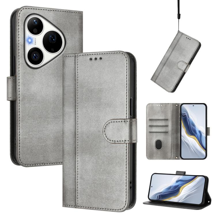 Line Splicing Buckle Retro Leather Phone Case, For Huawei nova 16z, For Huawei nova 16, For Huawei Pura 90 Pro Max 5G, For Huawei Pura 90 Pro 5G, For Huawei Mate 70 Air 5G, For Huawei Enjoy 80s