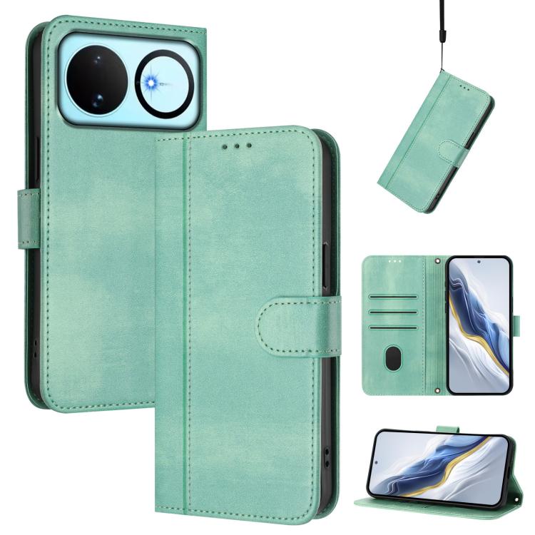 Line Splicing Buckle Retro Leather Phone Case, For Huawei nova 16z, For Huawei nova 16, For Huawei Pura 90 Pro Max 5G, For Huawei Pura 90 Pro 5G, For Huawei Mate 70 Air 5G, For Huawei Enjoy 80s