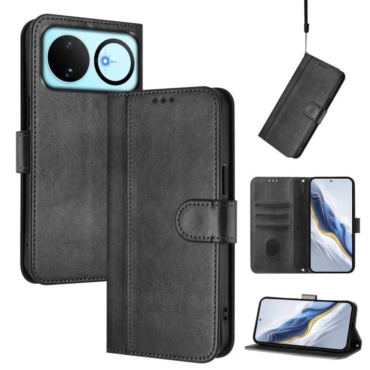 Line Splicing Buckle Retro Leather Phone Case, For Huawei nova 16z, For Huawei nova 16, For Huawei Pura 90 Pro Max 5G, For Huawei Pura 90 Pro 5G, For Huawei Mate 70 Air 5G, For Huawei Enjoy 80s