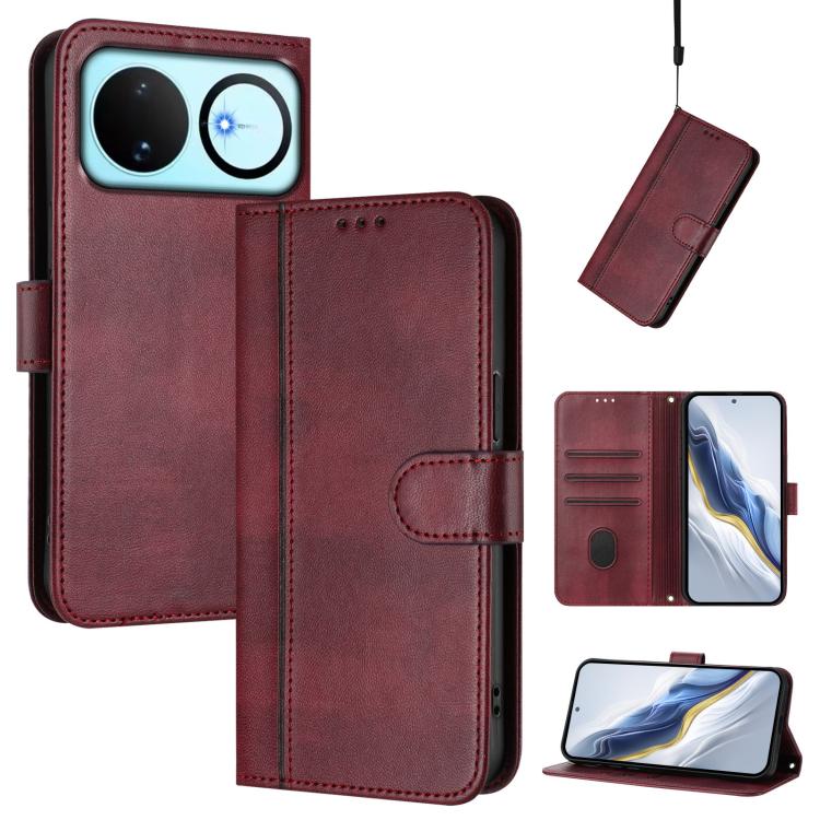 Line Splicing Buckle Retro Leather Phone Case, For Huawei nova 16z, For Huawei nova 16, For Huawei Pura 90 Pro Max 5G, For Huawei Pura 90 Pro 5G, For Huawei Mate 70 Air 5G, For Huawei Enjoy 80s