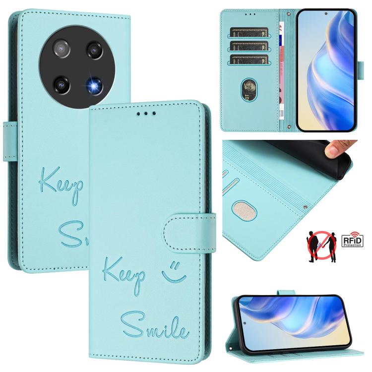 Smile Embossing RFID Leather Phone Case, For Coolpad C16, For Coolpad X100, For Coolpad Cool 40i