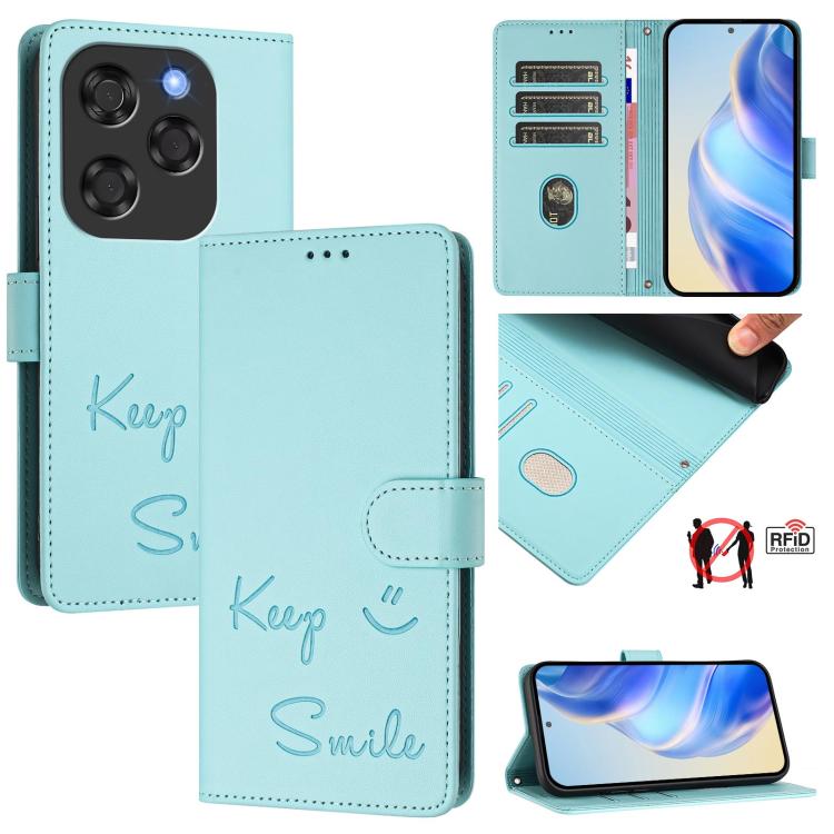 Smile Embossing RFID Leather Phone Case, For Coolpad C16, For Coolpad X100, For Coolpad Cool 40i